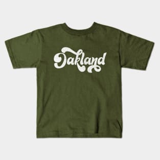 Oakland // Retro Faded Typography Design Kids T-Shirt